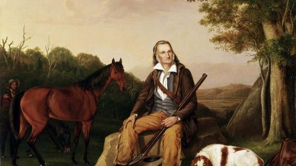 Автопоррет с собакой на охоте