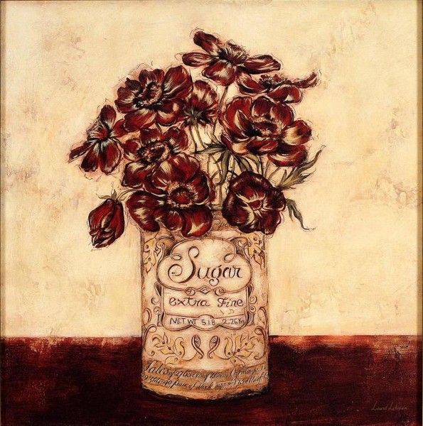 Баночка "Sugar extra fine" с цветами