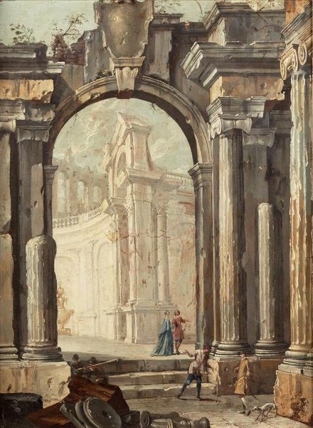 Bologna Elegant figures amongst ruins