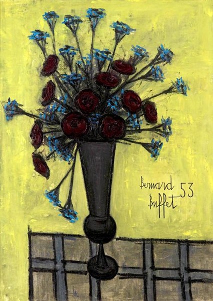 Букет цыетов на желтом фоне