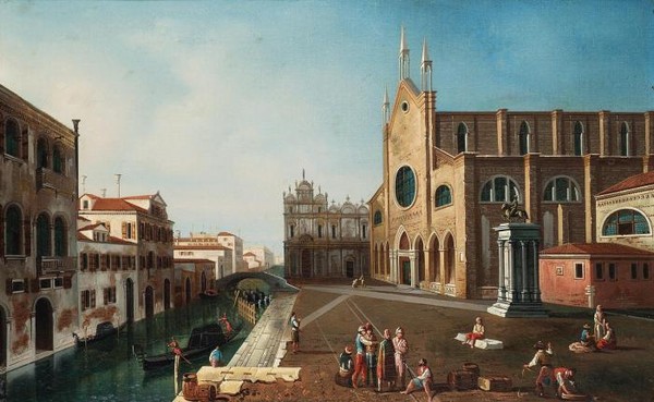 Canal called il Canaletto The Rialto Bridge from the South and the church of San Giovanni