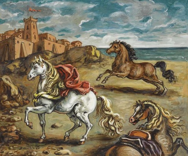 CAVALLI PRESSO UN CASTELLO