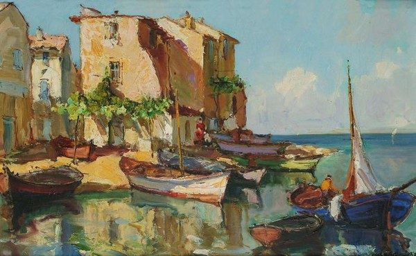 Continental harbour scene