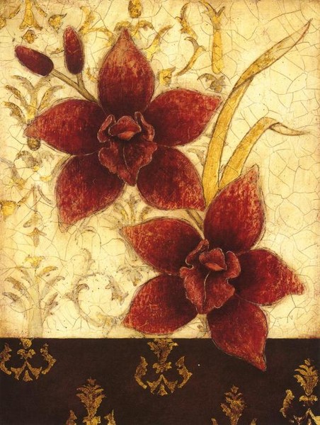 Декоративный цветы в золотых тонах II