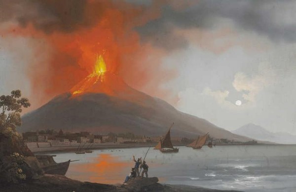 ERUPTIONS DU VESUVE NEAPOLITAN SCHOOL ERUPTIONS OF VESUVIUS