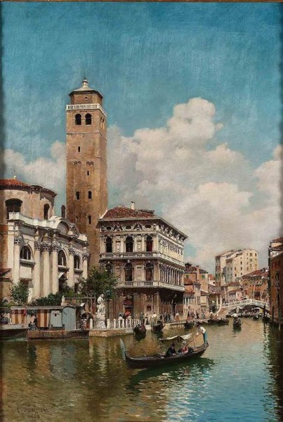 Gondolas on a Venetian canal