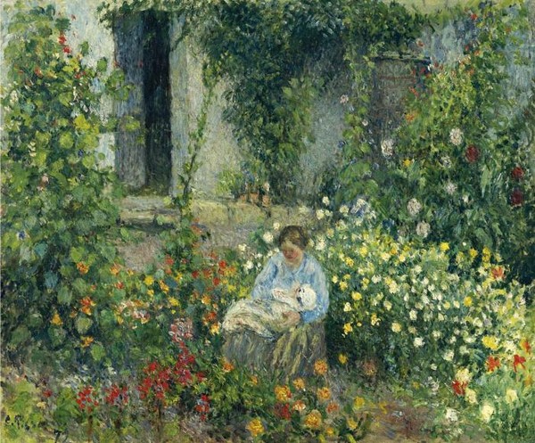 JULIE ET LUDOVIC-RODOLPHE PISSARRO DANS LES FLEURS