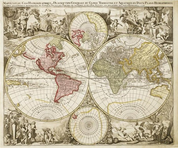 MAPPE-MONDE GEO-HYDROGRAPHIQUE OU DESCRIPTION GENERAL DU GLOBE