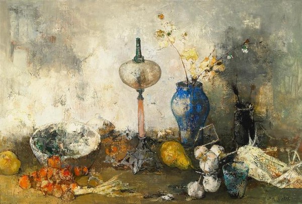 Nature morte au pot bleu