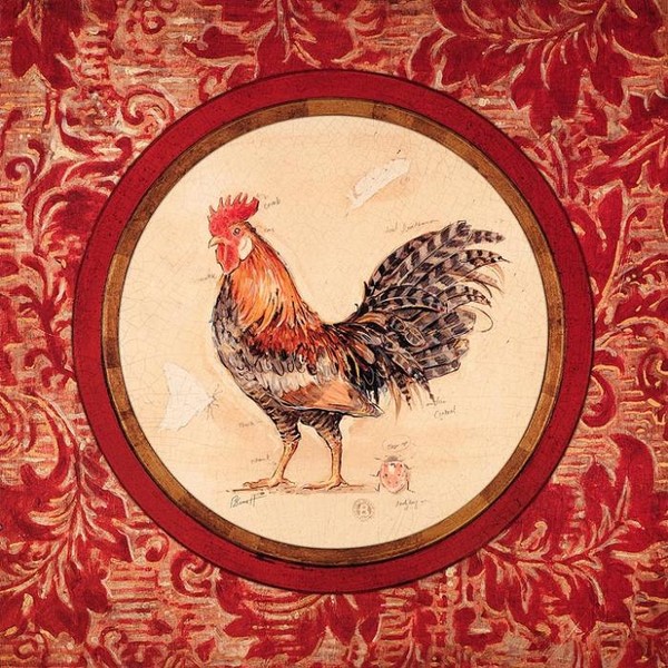 Петушок на красном фоне II