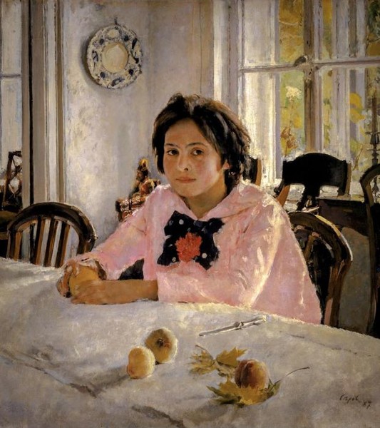 Портрет девочки с персиками