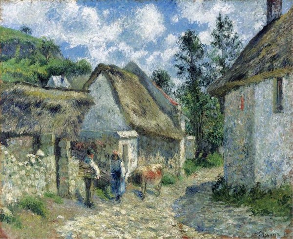 RUE DES ROCHES AU VALHERMEIL AUVERS-SUR-OISE CHAUMIERES ET