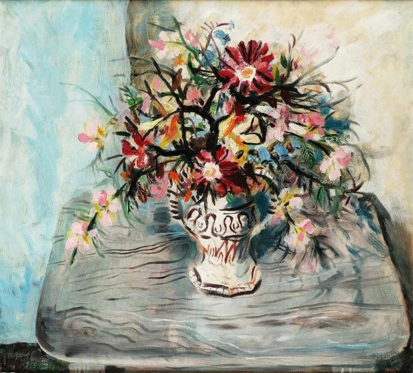 Still life of flowers on a table top