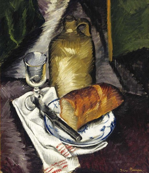 STILL LIFE WITH BREAD, PITCHER AND GLASS