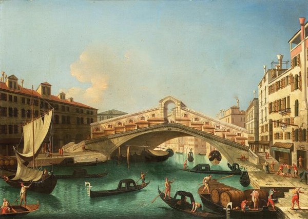 The Grand Canal at the entrance to the Canareggio with San Geremia Venice
