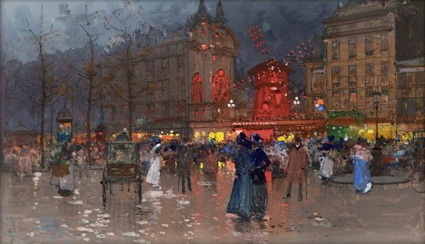 The Moulin Rouge evening indistinctly