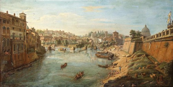 The Tiber beneath the bastions of the Castel Sant 39 Ang-slightly strengthened