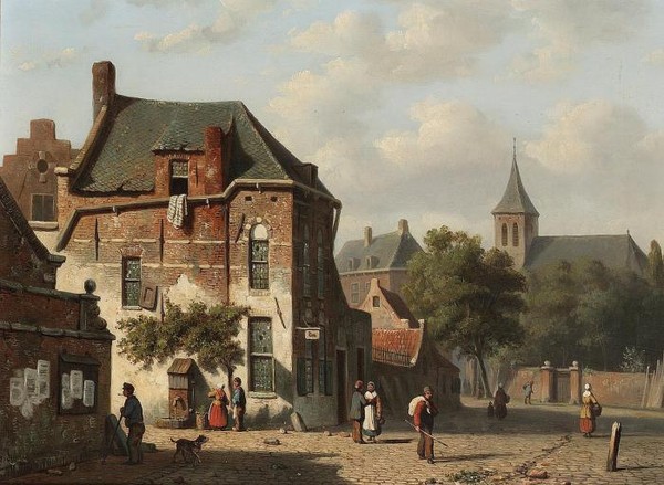 town view with figures