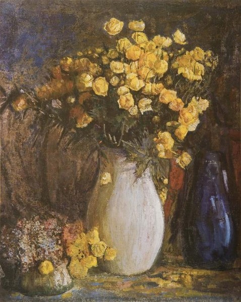 Цветы в кувшине.Купальницы.