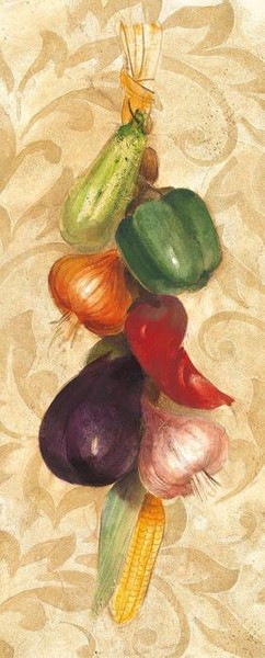 Вертикальная композиция Перец, Лук, Баклажан и прочее I