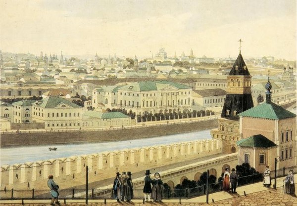 Вид части города с Кремлевской стены. Первая половина 19 века.