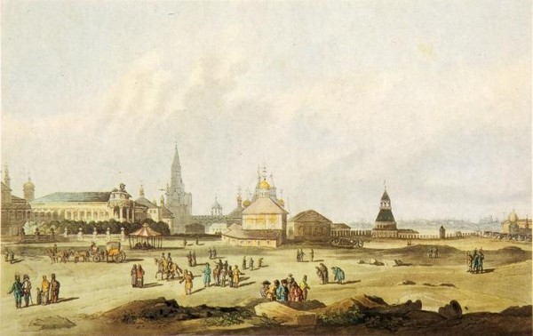 Вид Спасских ворот и окружностей их в Москве.