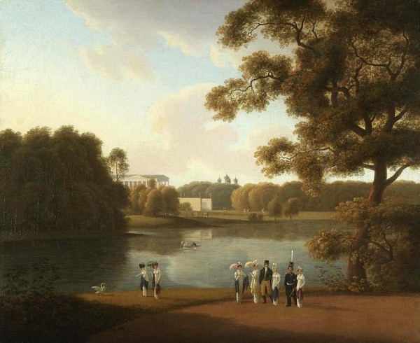 VIEW OVER THE GREAT LAKE AND THE CAMERON GALLERY, TSARSKOE SELO