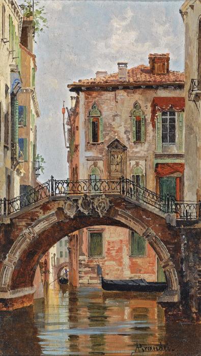 A BRIDGE OVER A VENETIAN CANAL