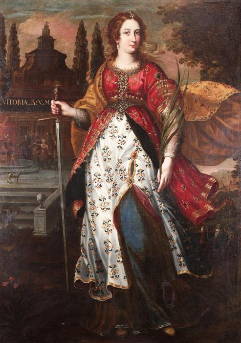 A female martyr saint bears inscription VITORIA