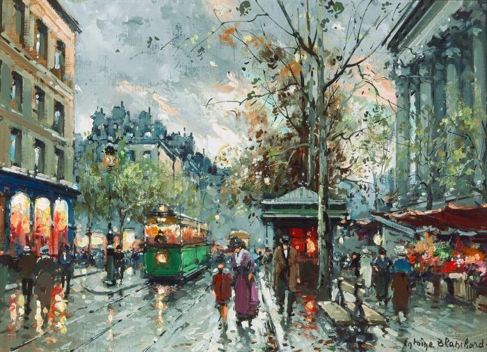 A view of the flower market at Place de la Madeleine