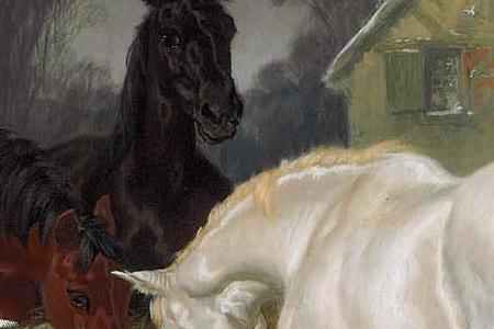 Фрагмент A Barnyard in the Snow