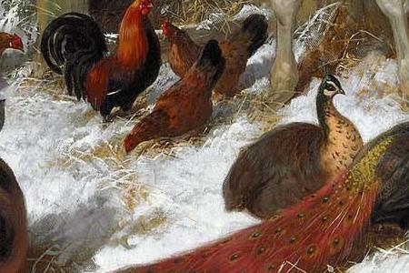 Фрагмент A Barnyard in the Snow