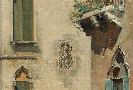 Фрагмент A BUSY DAY ON A VENETIAN CANAL