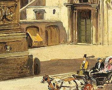 Фрагмент A CARRIAGE ON PIAZZA DI SAN DOMENICO MAGGIORE, NAPLE