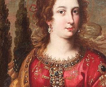 Фрагмент A female martyr saint bears inscription VITORIA