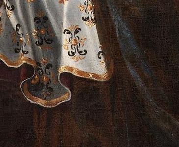 Фрагмент A female martyr saint bears inscription VITORIA