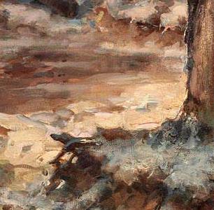 Фрагмент A forest settlement on Lake Peipus in winter