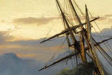 Фрагмент A Paddle Steamer in Heavy Seas