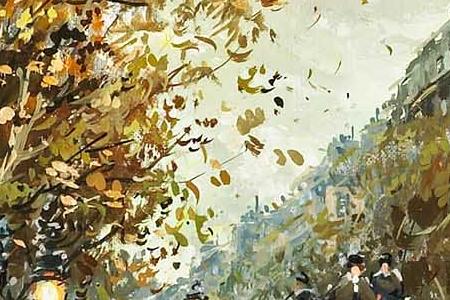 Фрагмент A Parisian street scene