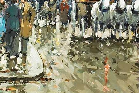 Фрагмент A Parisian street scene