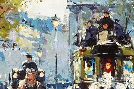 Фрагмент A Parisian street scene