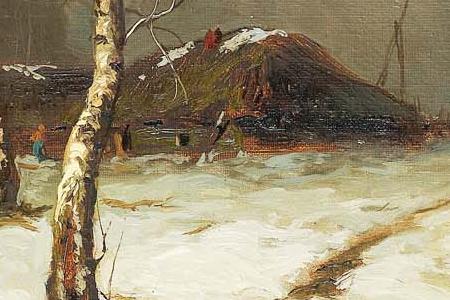 Фрагмент A Russian winter landscape