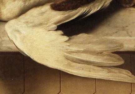 Фрагмент A still life of game and fruit on a marble ledge