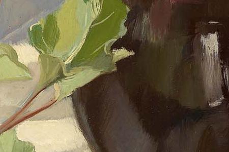 Фрагмент A still life with primroses and jugs