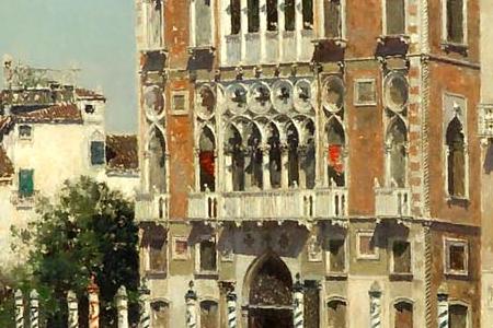 Фрагмент A view of Palazzo Cavalli and Palazzo Barbaro on the Grand Canal