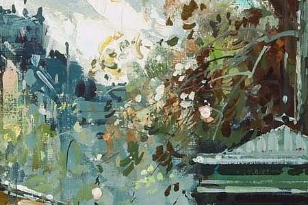 Фрагмент A view of the flower market at Place de la Madeleine