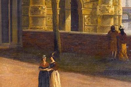 Фрагмент A view of the Thames from the Buckingham stairs Water Gate