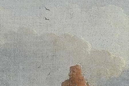 Фрагмент A winter landscape with figures collecting firewood and ele-in horse drawn sleighs