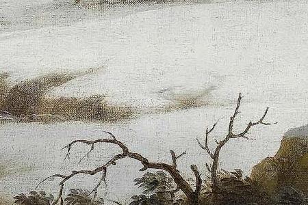 Фрагмент A winter landscape with figures collecting firewood and ele-in horse drawn sleighs