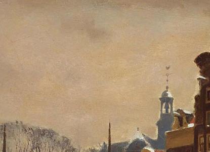 Фрагмент A WINTRY VIEW OF THE BROUWERSGRACHT AMSTERDAM